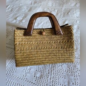 Tan Woven Handbag